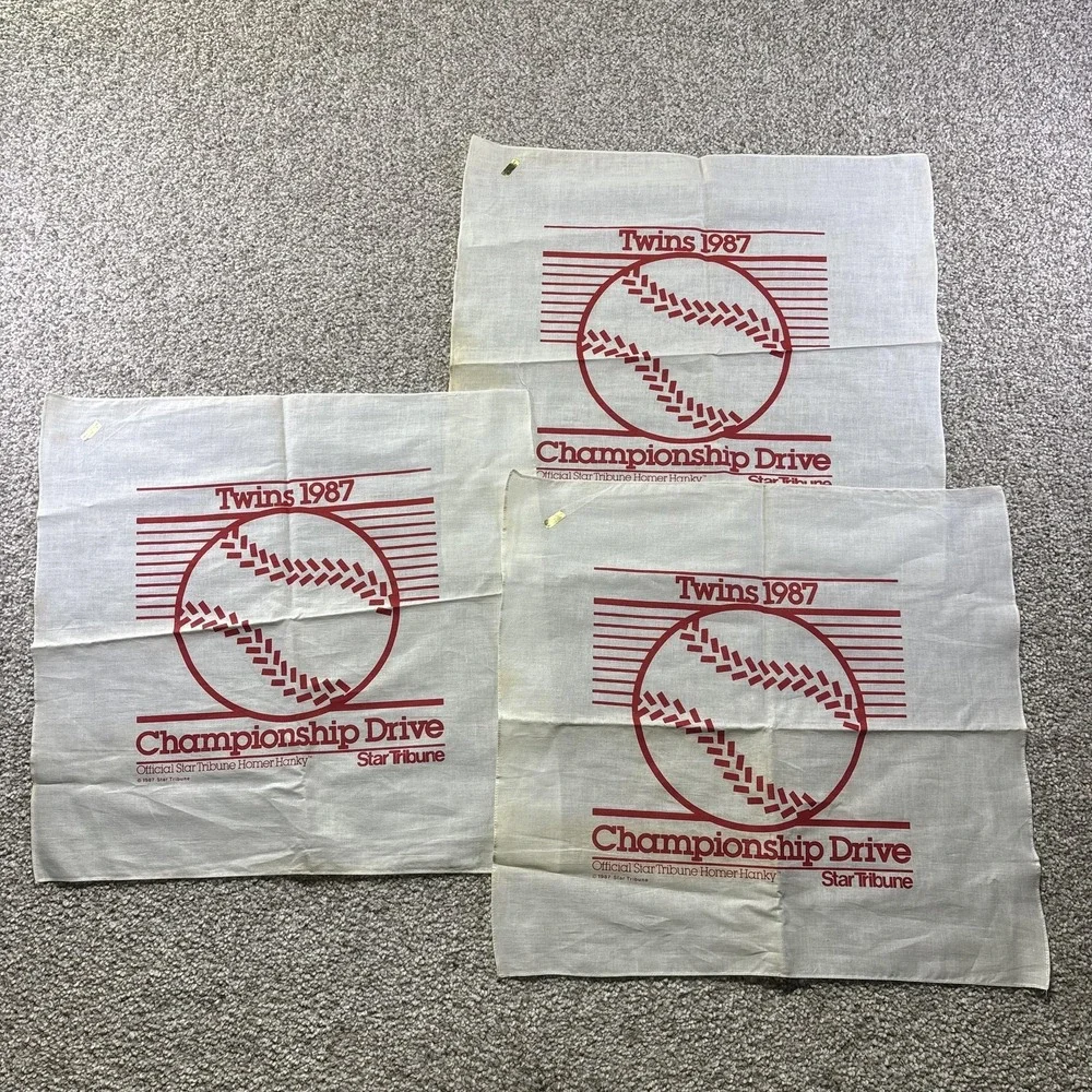 Vintage 1987 Minnesota Twins‎ Towel Set Of 3 MLB Star Tribune Homer Hanky